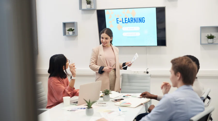 Corporate LMS dashboard and course design services supporting learning technology implementation