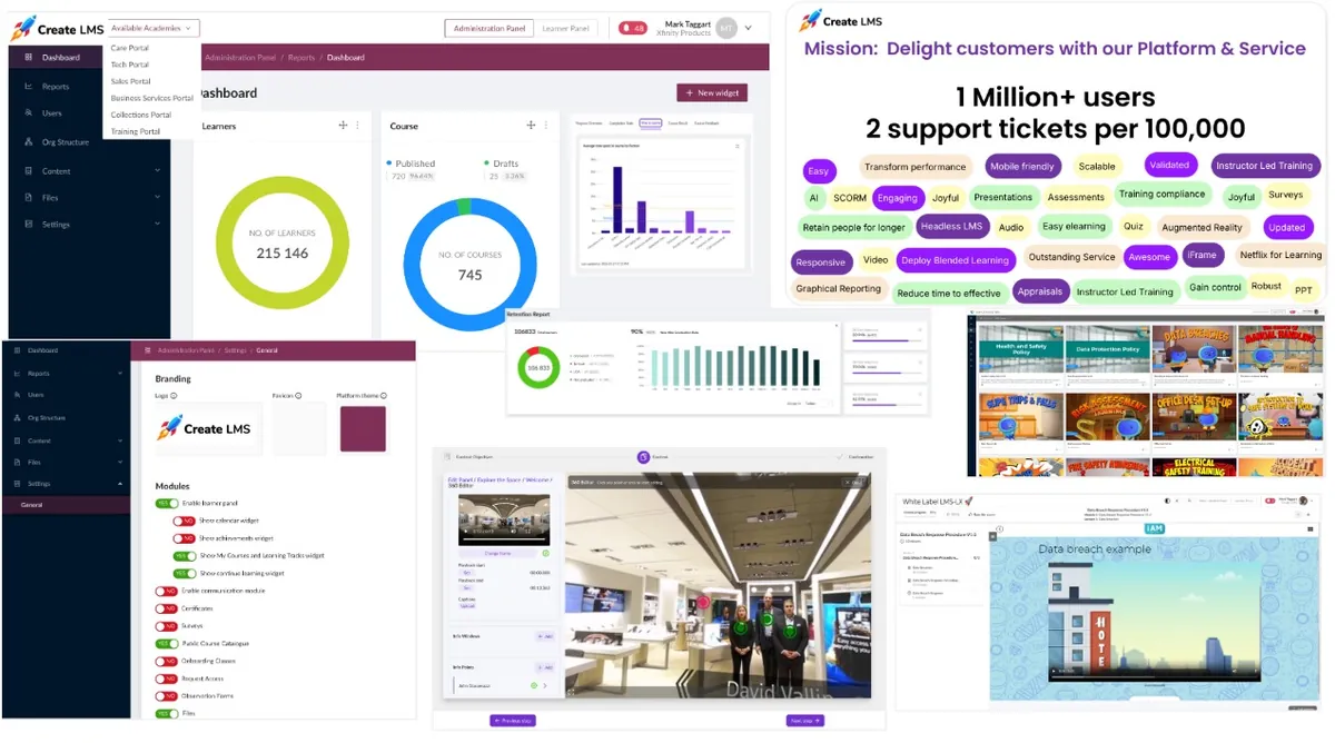 CreateLMS platform interface and learning experience