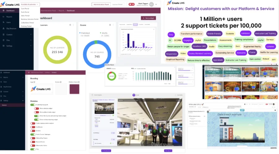 CreateLMS course customization interface showing branded learning paths